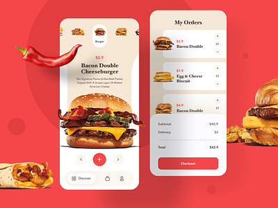 Food App app burger checkout food orders ui uidesign ux webapp