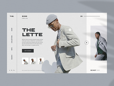 The Lette classic commerce ecommerce fashion grey layout men minimal shop simple trend type typography ui uidesign ux
