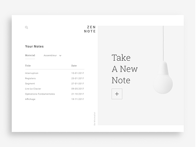 Zen Note basics clean layout minimal note simple split uidesign webdesign zen