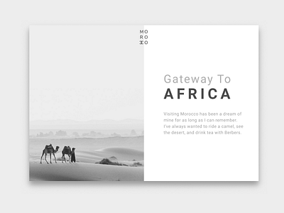 Gateway To Africa africa card clean layout minimal sahara simple split uidesign webdesign zen