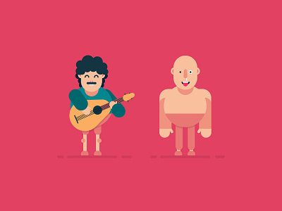Character H character flat funny illustration music simple