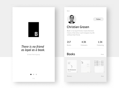Book App 1 app appdesign book design gw minimale profile simple