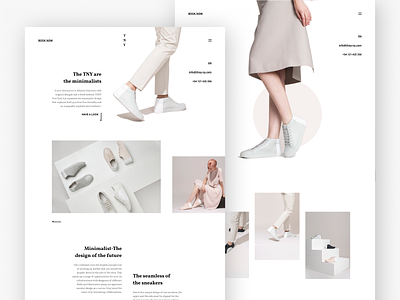 THEY NY© clean design footwear landing layout minimal mondrianizm simple ui
