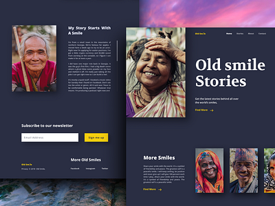 Old Smile © clean desktop float landing page shadow smile web