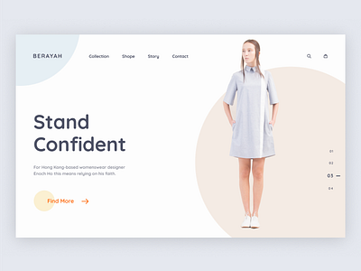 Berayah clean design fashion landing layout minimal ui