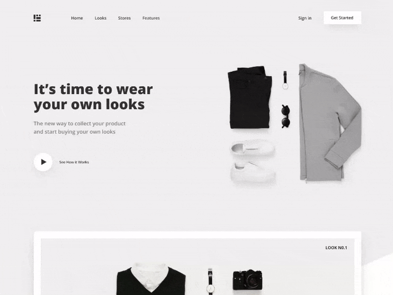 Coolection clean cloths looks men minimal style uidesign web