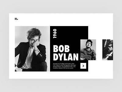 Bob dylan 1 bw simple split uidesign web