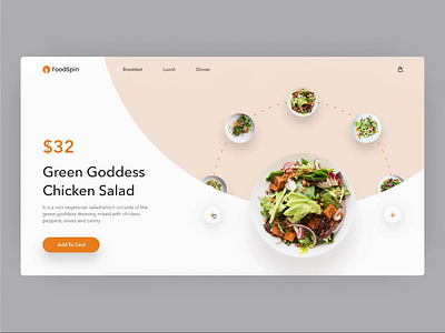Foodpin animation clean ecommerce food layout minimal plates typogaphy uidesign webdesign