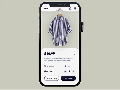 D&F animation app clothes ecommerce fashion interaction layout