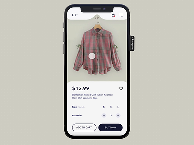 DF' animation app clothes ecommerce fashion interaction layout