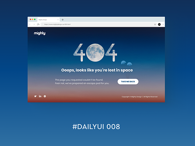 Day 8 - Daily UI Challenge - 404 Screen 404 dailyui design figma photoshop sketch ui ux
