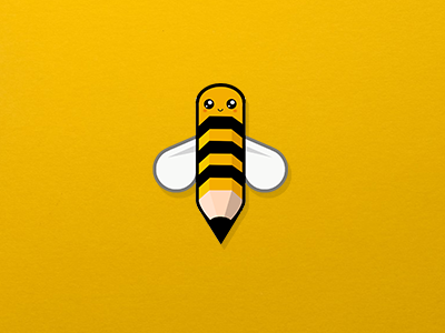 Bee Pencil Logo Concept bee illustrator logo pencil