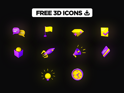 Free 3D Icons - made on blender 3d 3d icons blender blender3d icon design iconography icons icons pack iconset