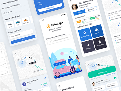 Autologix B2B Cab booking app app app interface automobile b2b cab booking car flat interface ios uber ui ux vehicle