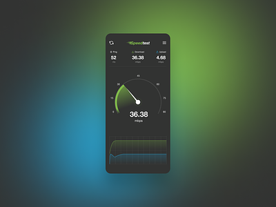 SpeedTest UI app clean dark ui ios mobile speed speedometer speedtest ui