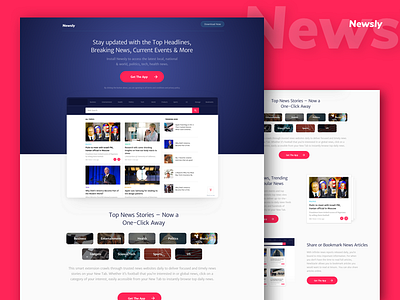 Newsly App Landing Page