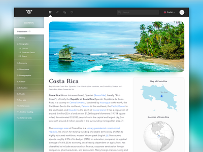 Wikipedia Redesign Concept 2 clean encyclopedia flat tour travel ui ux white wikipedia