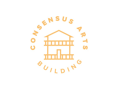 Consensus Arts Building Logo building calm flat logo