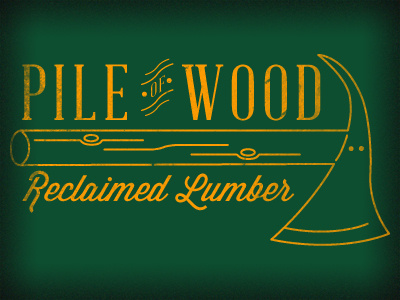 Pile of Wood logo axe logo