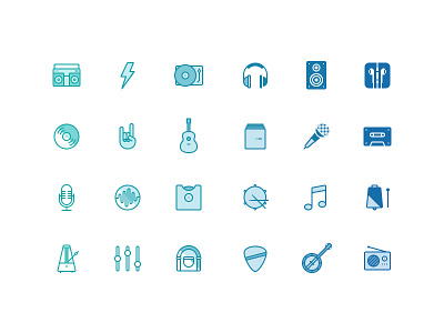 Free PSD: Musicons download equaliser free hand headphones icons microphone music player psd radio rock