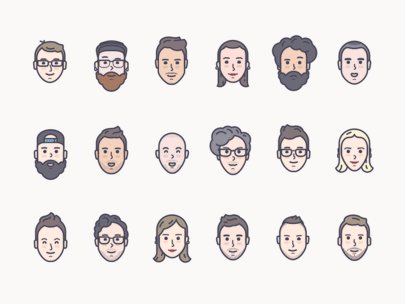 IDeA Team Avatars avatar crew designer head idea illustration people team