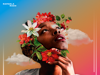 Black Woman flower #1 adobe collage digital graphicdesign ilustration photoshop poster art prints surrealism visualart