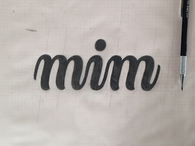 "mim" Logo Sketch lettering logotype