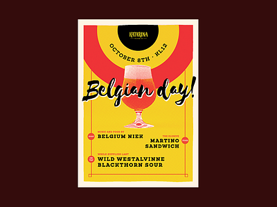 Katarina Belgian Day Poster beer halftone katarina poster silkscreen ölkafé