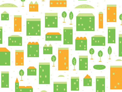 Sprawl buildings city digital ink print screenprint silkscreen town vector