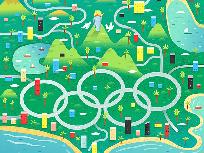 Rio 2016 Olympics Map digital illustration olympics rio 2016 rio de janeiro vector