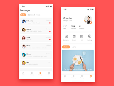 Food Application Interface_Social app ui