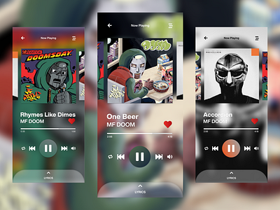 MF DOOM Music App app branding design figma mfdoom music ui ux vector
