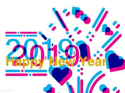 new year 2018 2018 trends 2019 3d art animation app branding celebration design illustration lettering logo new year overprint overprinting type typography ui ux vector