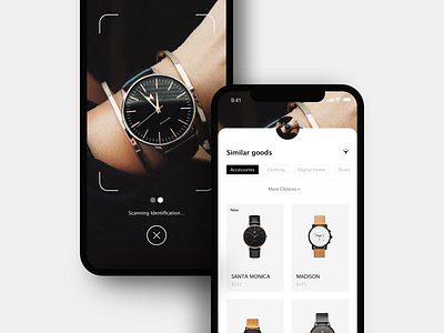 MUSETY App app black and white clean concise design mobile app shooting shopping similar good ui wallet