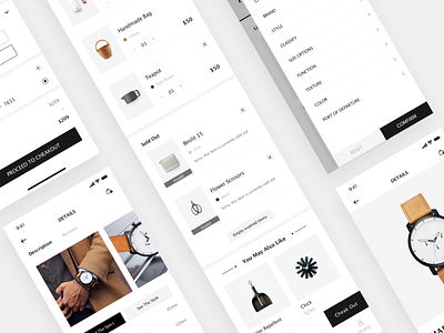 MUSETY App app black and white clean concise design kit minimalism mobile app shopping ui