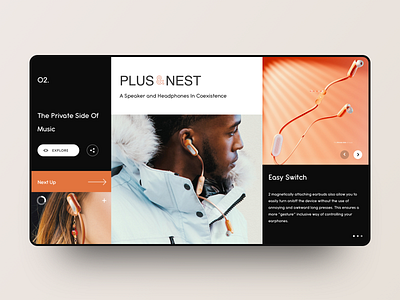 Plus/Nest 2019 web design app art black clean concise design grid headset kit minimalism plusnest 2019 segmentation ui