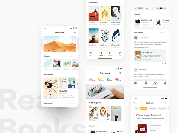 Book App UI Kit designs, themes, templates and downloadable graphic ...