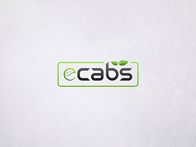 E-Cabs branding clean design flat green icon logo vector