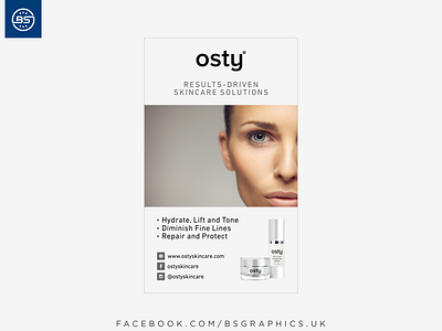 Osty Banner Design banner banner ad banner design black branding clean creative design flat flex graphic design minimal simple skincare