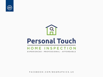 Personal Touch Home Inspection Logo 2d brand branding clean creative design flat graphic design home icon identity illustrator inspection lettering logo minimal simple type typography vector
