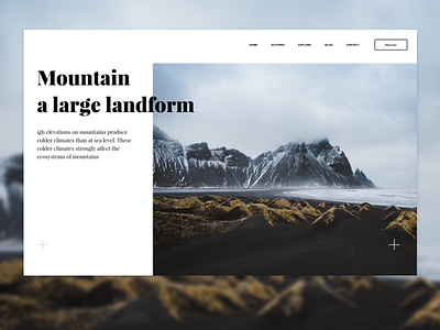 Mountain Landing Page 2d adobexd dailyui landing page illustrator sketch ui uiux ux