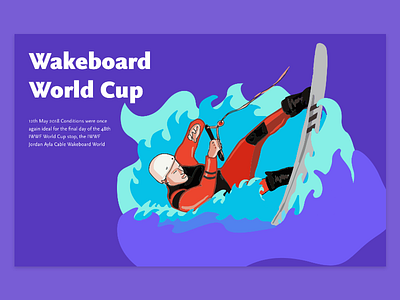 Wakeboard World Cup illustration branding design illustration typography ui vector wakeboard