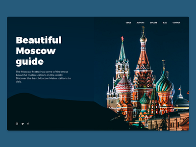 Landing Page Moscow guide 2d adobexd dailyui illustrator landingpage photoshop ui uiux ux web adobe