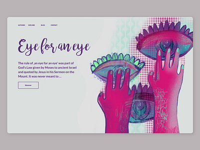 Eye for an eye landing page 2d adobexd dailyui design illustration landingpage ui web adobe