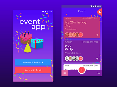 Event app adobexd android app dailyui design google material design ui ux