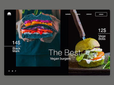 Burgers Vege adobexd dailyui landingpage ui ux web adobe