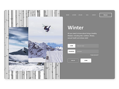 Winter Landing Page adobexd dailyui design landing page ui ux