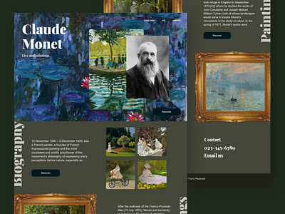 Claude Monet www adobexd dailyui design landingpage ui ux