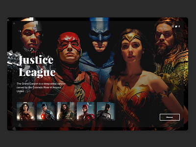 Justice League landing page