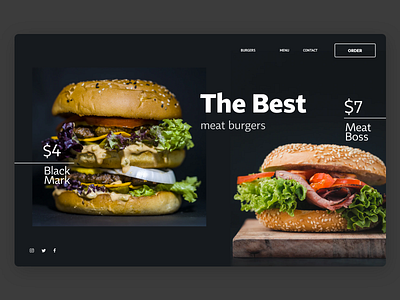 Best burger landing page -menu